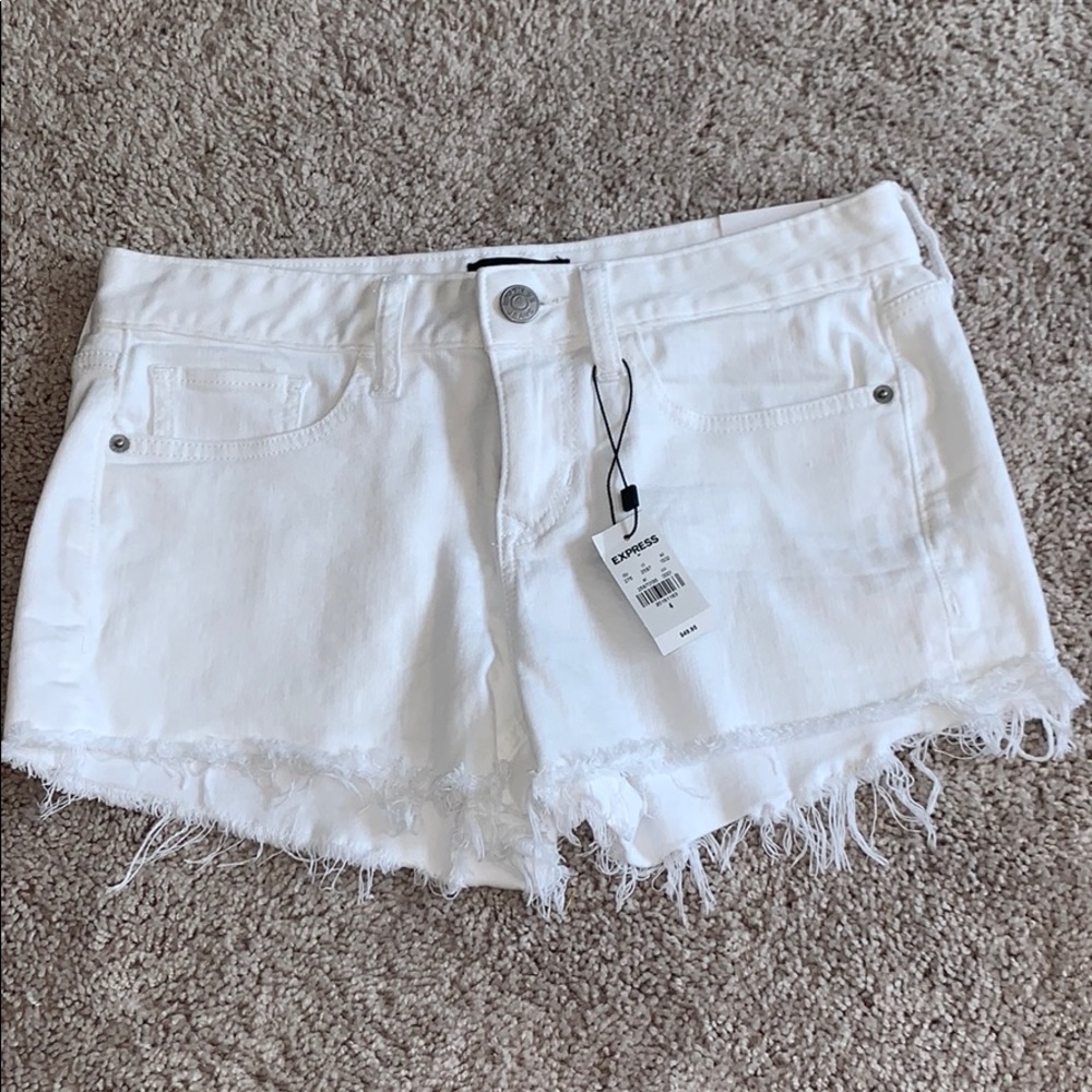 Express white low rise shorts
